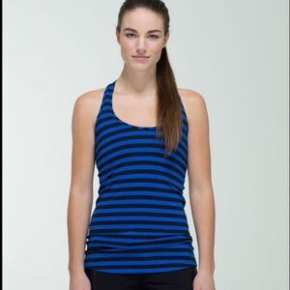 Lululemon Black & Blue Striped Sleeveless Racerback Tank Top 6